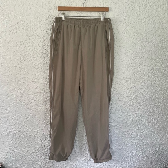 Nike Men’s Vintage Track Pants XL Tan Beige with Side Stripes - Picture 2 of 9